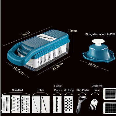 LEDFRE Manual Slicer Multifunctional Vegetable Cutter Household Manual Slicer Manual Potato Shreds Cutting Artifact The LF72003