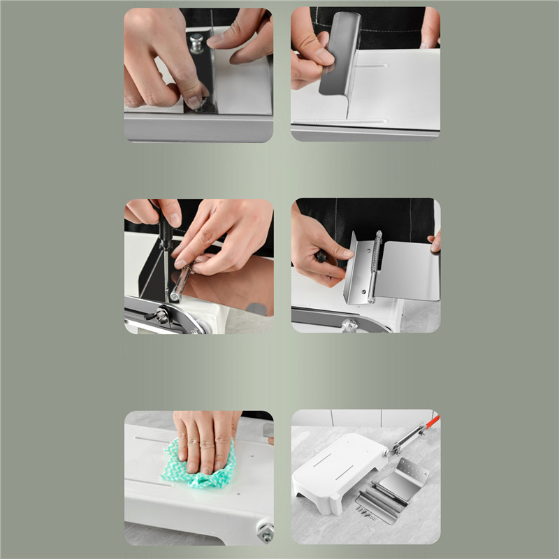 Kuhinjski alati Stroj za rezanje mesa Od legure nehrđajućeg čelika Kućanski priručnik Rezač za meso i povrće Podesiva debljina