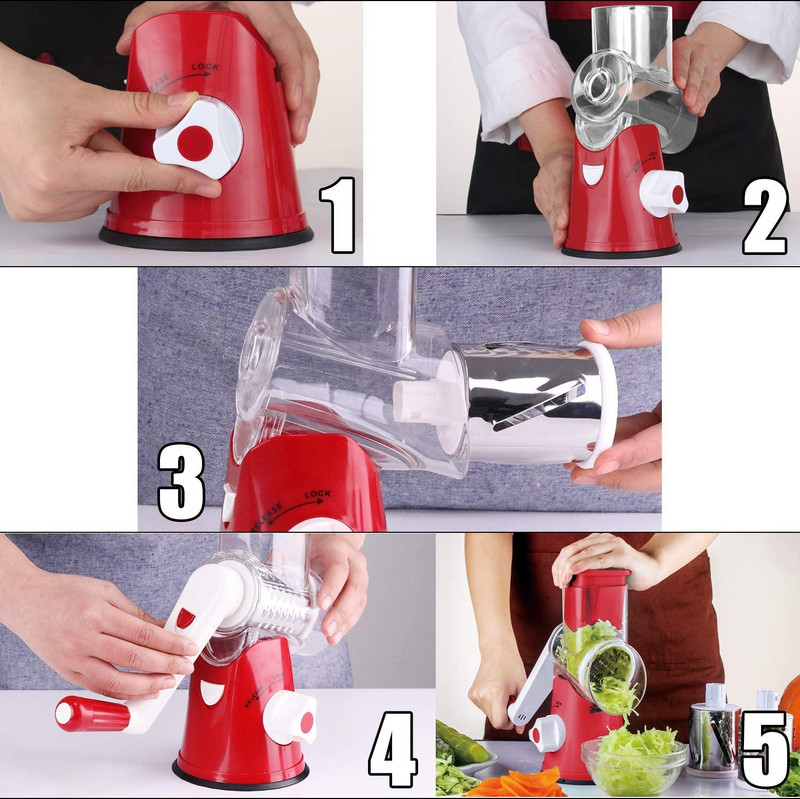 Bulvių morkų trintuvė daržovių pjaustyklė, apvali mandolino pjaustyklė, nerūdijančio plieno daugiafunkciniai smulkintuvo peiliukai virtuvės įrankis