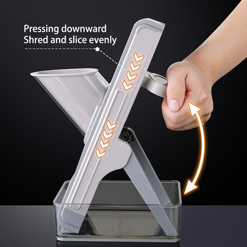 Višenamjenski ručni rezač za rezanje povrća Sjeckalica za prešanje hrane Voće, krumpir, krastavac, mrkva Sjeckalica za meso 3 u 1
