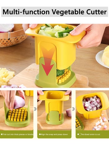 2-σε-1 Vegetable Chopper Dicing Slitting Multifunction Vegetable Cutter Manual Slicers Fruit Vegetable Dicer