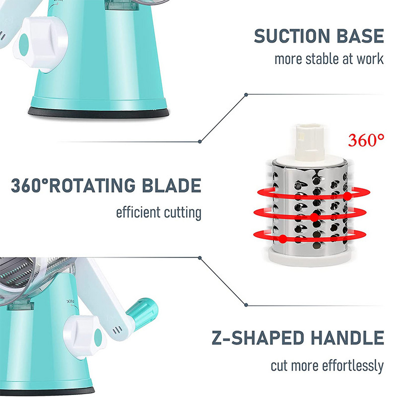 Daržovių pjaustyklė Rotarinė pjaustyklė Smulkintuvas Virtuvės priedai Įrankis Maisto smulkintuvas daržovėms Bulvių Morkų Riešutai Česnakai Ridikėliai