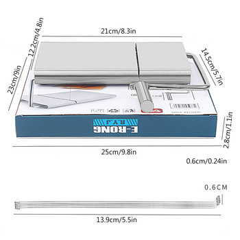 Машина за нарязване на сирене Машина за нарязване на колбаси, оборудвана с 6 сменяеми жици за нарязване Кухненски джаджи Резачка за храна, подходяща за сирене, масло, шунка