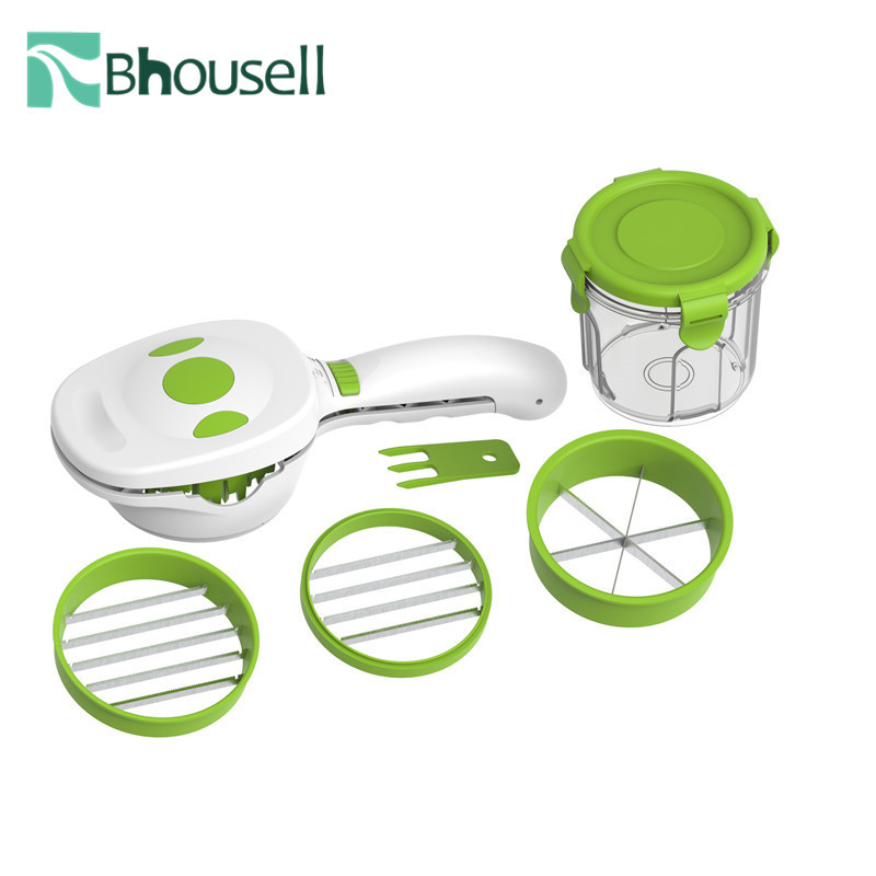 2021 5-u-1 Nicer Quick Dicer Set rezača za voće i povrće Sjeckalica od nehrđajućeg čelika Slice Rezač Kuhinjski dodaci i dodaci