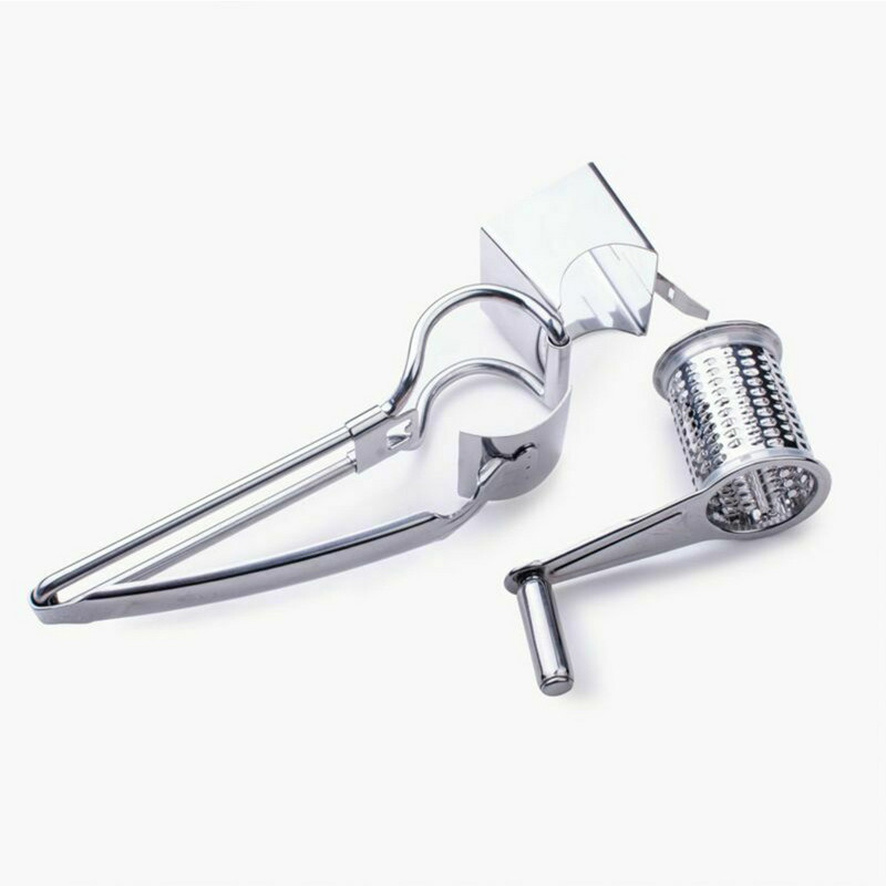 Rotācijas siera šokolādes rīves smalcinātājs Virtuves piederumi Nerūsējošā tērauda griezēja dzirnaviņas ar 3 cilindru asmeņiem Mājas virtuves instrumenti