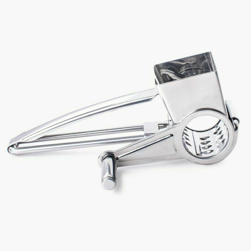 Rotācijas siera šokolādes rīves smalcinātājs Virtuves piederumi Nerūsējošā tērauda griezēja dzirnaviņas ar 3 cilindru asmeņiem Mājas virtuves instrumenti