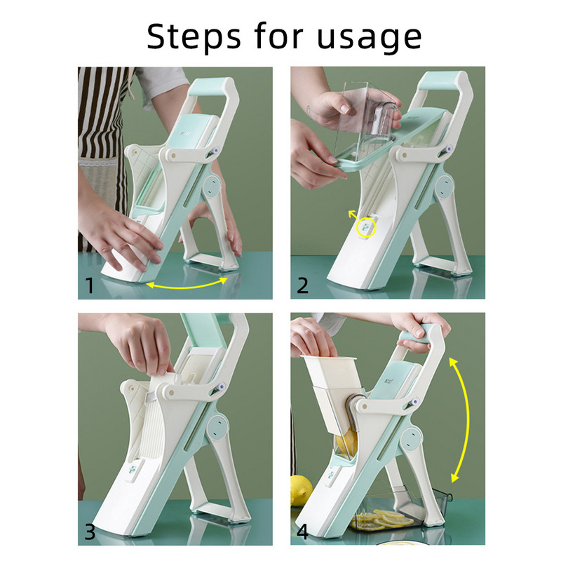 Daugiafunkcinis rankinis daržovių pjaustyklės sulankstomas trintuvas pjaustytų vaisių skrudintų bulvyčių virtuvės smulkinimo artefaktų trintuvės įrankių rinkinys