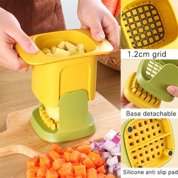 Многофункционална резачка за зеленчуци Домакинска ръчна машина за нарязване на лук Инструмент за правене на чипове за кухня Ръчна резачка