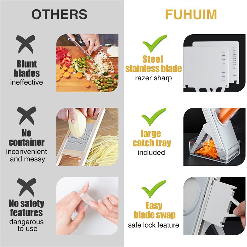 Višenamjenski rezač povrća Rezač mesa Rezač krumpira Rende za mrkvu Kuhinjski dodaci Naprava Čelična oštrica Kuhinjski alati