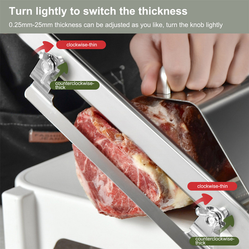 Daržovių pjaustymo mašina Buitinė rankinė mėsos pjaustyklė Šaldyto maisto pjaustyklė Jautienos pjaustymo mašina Virtuvės pjaustymo artefaktas