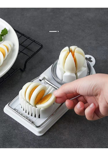 Creative Multifun Ctional Резачка за яйца от неръждаема стомана Ръчно нарязване и разделител за нарязване Кухненска джаджа
