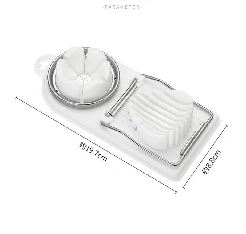 Daudzfunkcionāls nerūsējošā tērauda olu griezējs, manuāls griešanas un griešanas dalītājs radošais virtuves sīkrīks