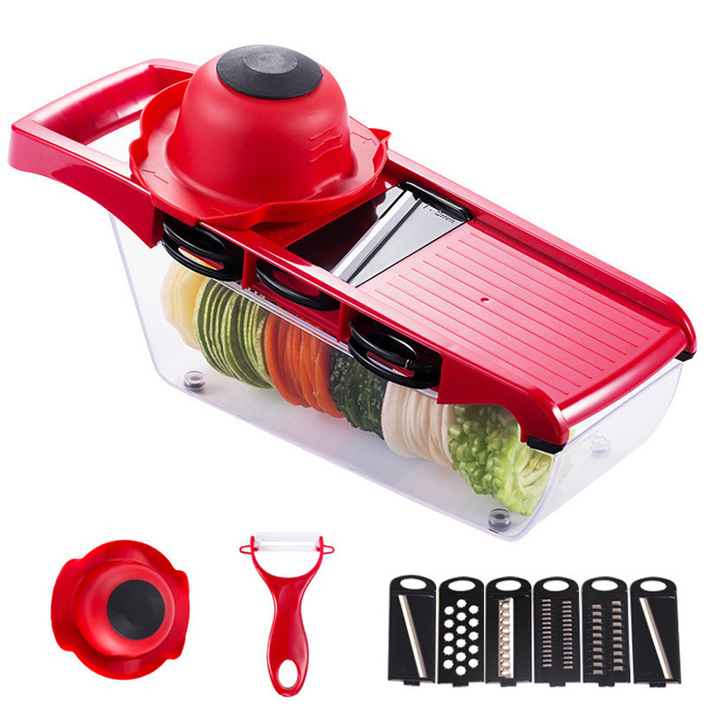 Daržovių pjaustyklė Mandolino pjaustyklė Virtuvės priedai Vaisių pjaustyklė Bulvių skustukas Morkų sūrio trintuvas Daržovių pjaustyklė