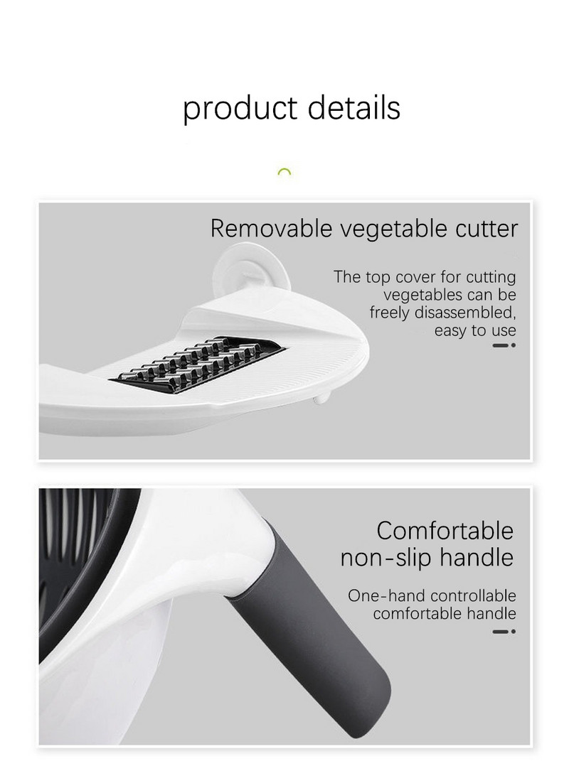 Čarobni višenamjenski rotirajući rezač povrća s košarom za odvod Kuhinjski sjeckalica voća Rendač Rezač Drop dostava