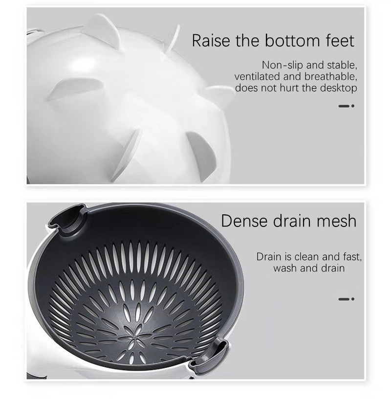 Čarobni višenamjenski rotirajući rezač povrća s košarom za odvod Kuhinjski sjeckalica voća Rendač Rezač Drop dostava