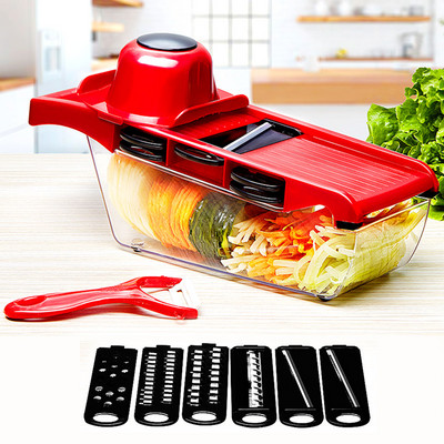 Tăiător de legume multifuncțional Accesorii de bucătărie Mașină de tăiat manual Mașină de tăiat fructe Tăiător de fructe Mașină de curățat cartofi brânză morcovi