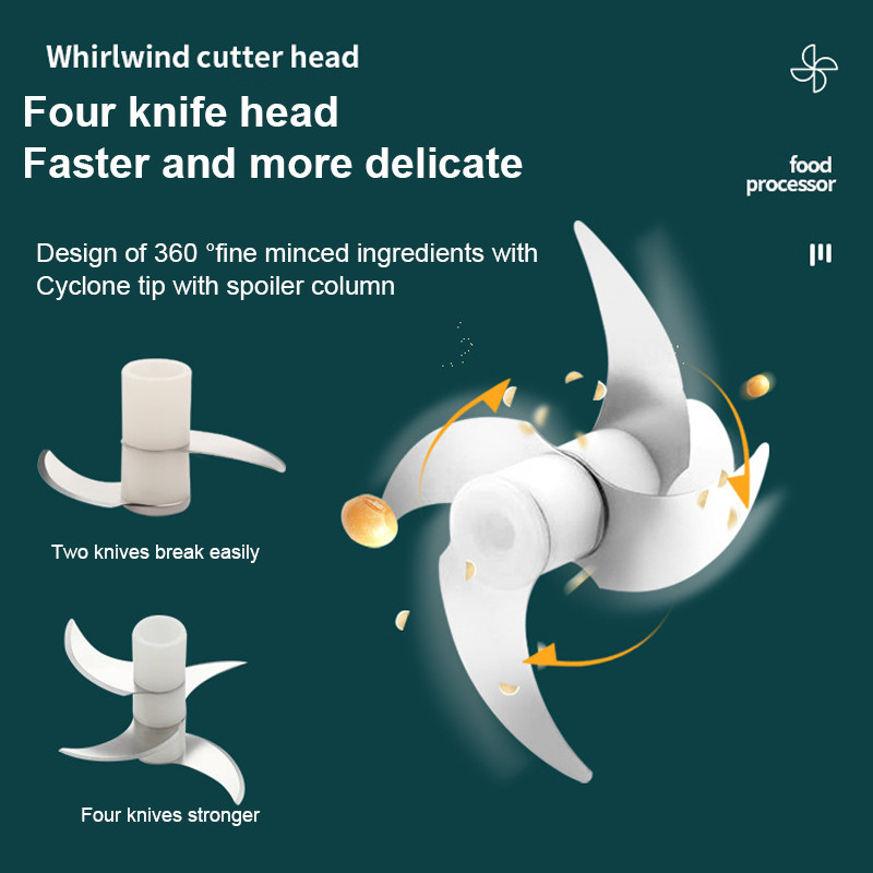 Mini USB punjenje, električna gnječilica za kuhinju, čvrsta, izdržljiva drobilica, sjeckalica za zgnječeni češnjak, zdrobljeni svježi đumbir