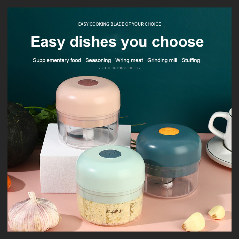 Mini USB punjenje, električna gnječilica za kuhinju, čvrsta, izdržljiva drobilica, sjeckalica za zgnječeni češnjak, zdrobljeni svježi đumbir