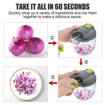 Εγχειρίδιο Food Chopper Επεξεργαστής Τροφίμων Vegetable Fruits Meat Cutter Shredder Garlic Onion Chopper Gadgets for Men Gadgets κουζίνας