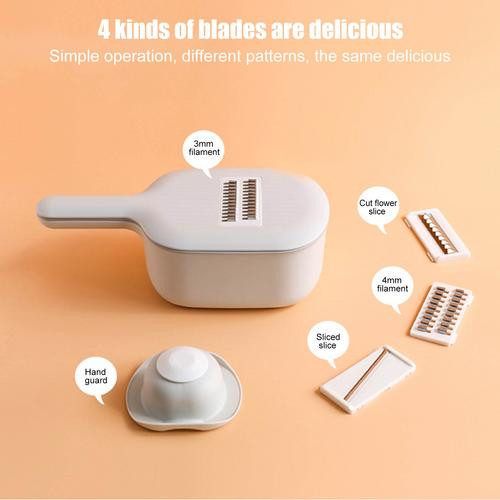 Rezač povrća Multi Cutter Mandolina Rezač s ručkom zdjele Filter Štitnik za ruke 4 u 1 Multi Cutter Mandolina povrća