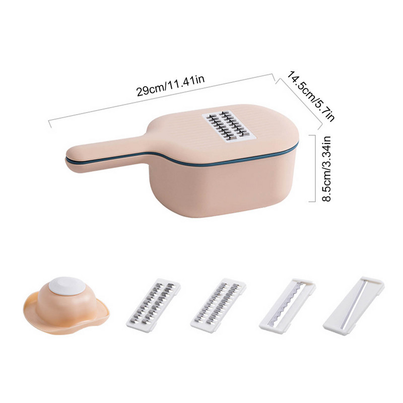 Rezač povrća Multi Cutter Mandolina Rezač s ručkom zdjele Filter Štitnik za ruke 4 u 1 Multi Cutter Mandolina povrća