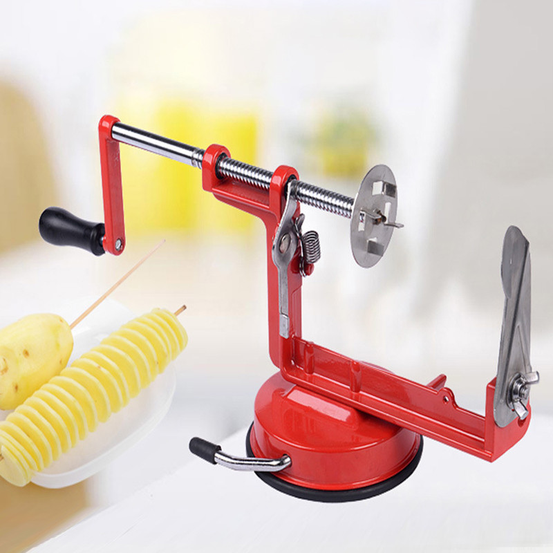 Bulvių pjaustyklė Bulvių iešmas Bulvių traškučių sukamasis pjaustymas Bulvių 304 Nerūdijančio plieno ašmenys Patvarus bulvių valgymo artefaktas