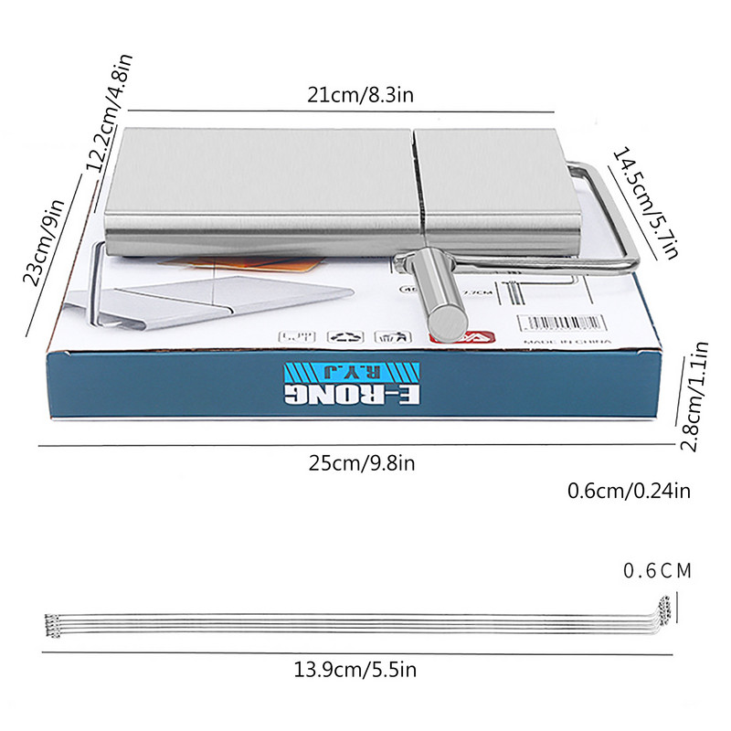 Rezač kobasica sa žicom od nehrđajućeg čelika Izdržljivi rezač sira sa 6 zamjenskih žica Višenamjenski maslac, šunka Food Speedy
