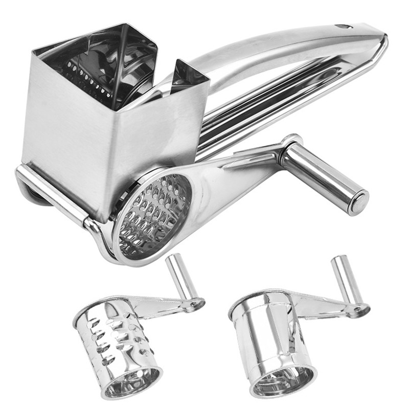 Ručna ribalica za sir od nehrđajućeg čelika, rotacijska mašina za rezanje povrća, mrkve i đumbira za kućnu kuhinju Sjeckalica za mljevenje maslaca