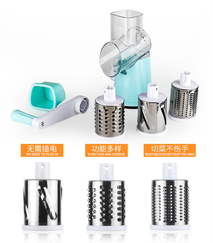 Daržovių pjaustyklė-plytelių klijavimas Stalo būgninė trintuvė Virtuvės kombainas Smulkintuvas Pjaustosi daržovės Vaisių būgnas Rankinis trintuvas Bulvių pjaustyklė