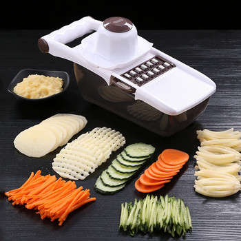 Мултифункционална резачка за зеленчуци Mandoline Slicer с острие от неръждаема стомана Ренде за картофи и моркови Кухненски инструмент Ръчно зарчета
