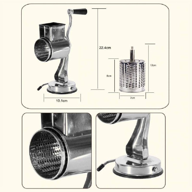 Εγχειρίδιο 2022 New Vegetable Cutter Fast Drum Rotary Triter Coleslaw Slicer Nuts Shredder