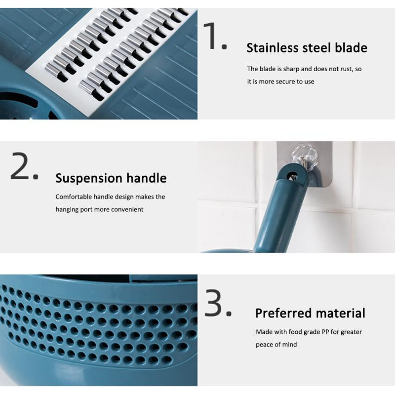 Nerūdijančio plieno ašmenys virtuvės buitinis daugiafunkcis pjaustymas, smulkinimas artefaktų pjaustymas daržovių trintuvu 10 dalių rinkinys