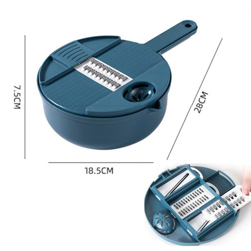 Nerūdijančio plieno ašmenys virtuvės buitinis daugiafunkcis pjaustymas, smulkinimas artefaktų pjaustymas daržovių trintuvu 10 dalių rinkinys