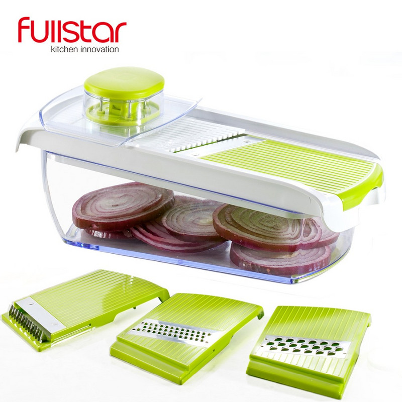 Kuhinjski dodatak Mandolina Nož za rezanje Food Chooper Rezač za povrće Gulilica, Rezač, Rende kuhinjski alat sa 7 oštrica za rezanje na kockice