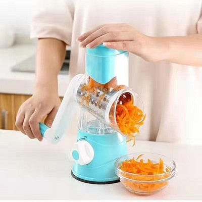 Tăiător de legume 3 în 1 Accesorii manuale de bucătărie Răzătoare Tocător de legume Cutter rotund Spiralizator de cartofi Instrument gadget de acasă