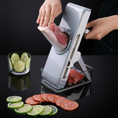 Tăiător manual multifuncțional pentru tăiat felii pentru legume Tocător pentru presare a alimentelor, fructe, cartofi, castraveți, morcovi, tocator carne 3 în 1