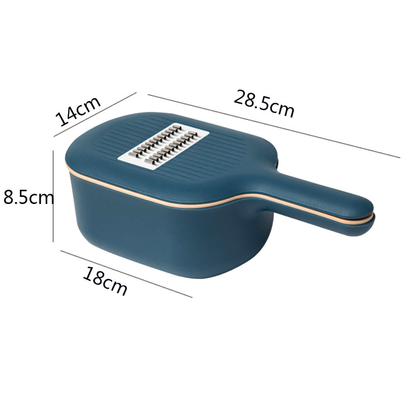 PP Ανοξείδωτος χάλυβας Κόφτης λαχανικών Αποφλοιωτής Αποθήκευσης Καλάθι Τρίφτης Εργαλείο κουζίνας για τυρί καρότο πατάτας Navy Blue DropShip