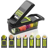 Tăiător de legume Tăiător de alimente multifuncțional Mașină de tăiat fructe Cartofi Răzătoare pentru morcovi Ceapă Accesorii pentru bucătărie Coș Tăiător pentru fructe