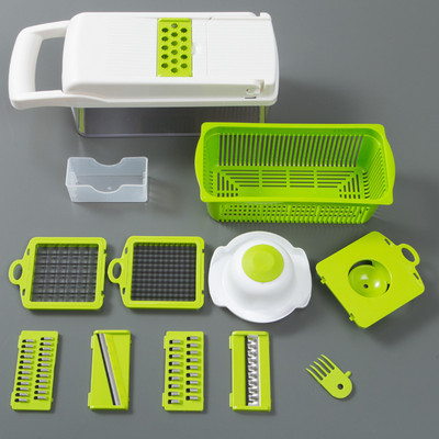 Tăiător de legume Tăiător de alimente multifuncțional Mașină de tăiat fructe Cartofi Răzătoare pentru morcovi Ceapă Accesorii pentru bucătărie Coș Tăiător pentru fructe