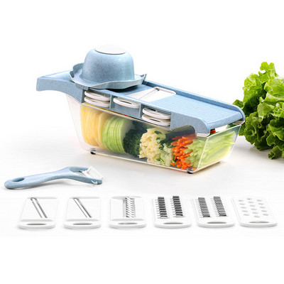 Tăiător de legume Tăiător de alimente multifuncțional Mașină de tăiat fructe Cartofi Răzătoare pentru morcovi Ceapă Accesorii pentru bucătărie Coș Tăiător pentru fructe