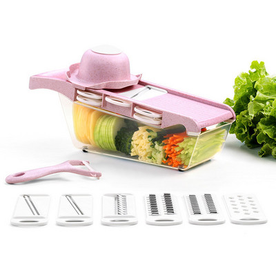 Tăiător de legume Tăiător de alimente multifuncțional Mașină de tăiat fructe Cartofi Răzătoare pentru morcovi Ceapă Accesorii pentru bucătărie Coș Tăiător pentru fructe