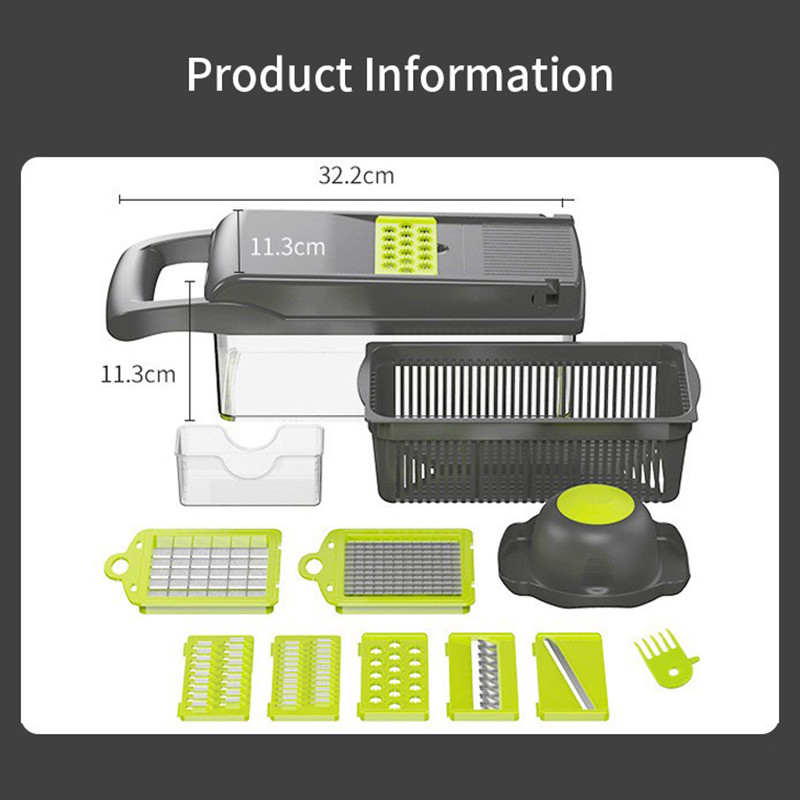 Rezač povrća Višenamjenski rezač hrane Gulilica za voće Gulilica za krumpir Mrkva Rende za luk Kuhinjski dodaci Košara Rezač za voće