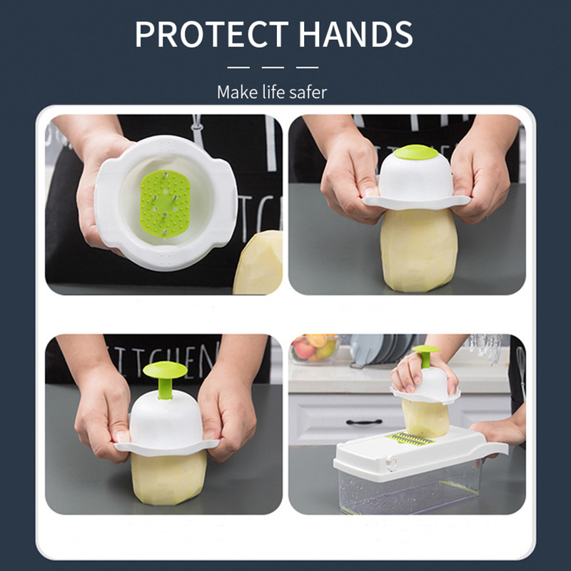 Rezač povrća Višenamjenski rezač hrane Gulilica za voće Gulilica za krumpir Mrkva Rende za luk Kuhinjski dodaci Košara Rezač za voće
