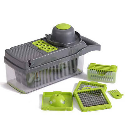 Tăiător manual de legume multifuncțional Bucătărie de casă Mașină de curățat cartofi Filtru de albuș de ou Jeleu Dicer Castravete Morcovi Răzătoare Instrument Cuțit