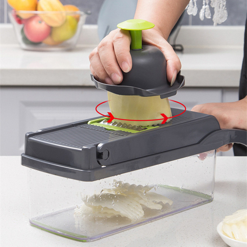 Daugiafunkcinės daržovių rankinės pjaustyklės Namų virtuvė Bulvių skustukas Kiaušinio baltymas Filtras Želė pjaustyklė Agurkų morkų trintuvė Įrankis Peilis