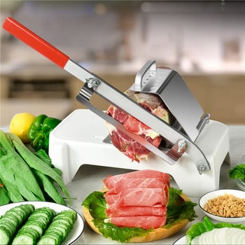 Кухненски инструмент Резачка Машина за нарязване на неръждаема стомана Регулируема дебелина на месо Доставка на месо Неплъзгаща се дръжка Рязане на замразено месо