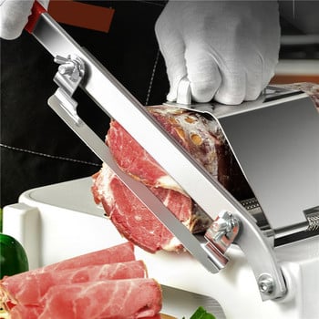 Кухненски инструмент Резачка Машина за нарязване на неръждаема стомана Регулируема дебелина на месо Доставка на месо Неплъзгаща се дръжка Рязане на замразено месо