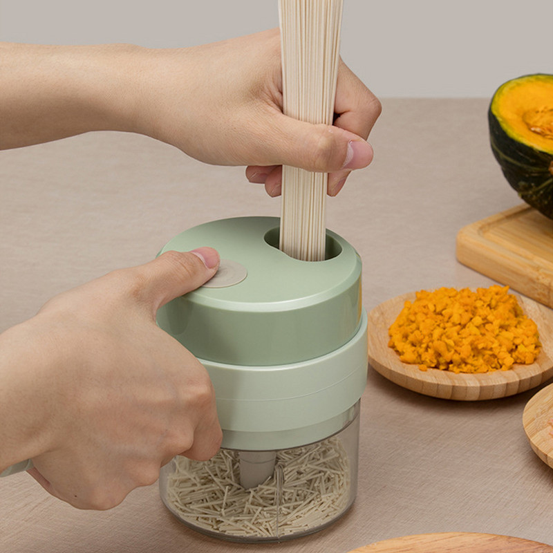 Nešiojamas elektrinis daržovių pjaustytuvas, belaidis česnako preso rankinis virtuvės kombainas, skirtas pipirų svogūnų mėsos virtuvės įrankiui