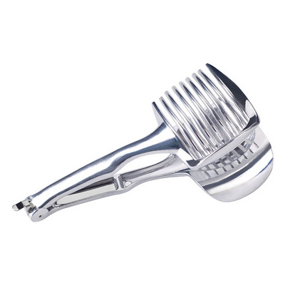 Mașină de tăiat roșii cartofi din oțel inoxidabil Suport pentru clemă pentru ceapă pentru legume Suport pentru tăiere lămâi Fructe Instrument de gătit Accesorii pentru bucătărie