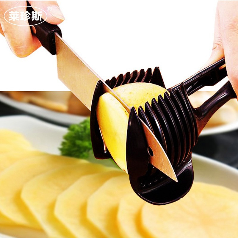 Rezač rajčica za krumpir od nehrđajućeg čelika Držač kopče za luk i povrće Voće Limuni Držač za rezanje Alat za kuhanje Kuhinjski pribor
